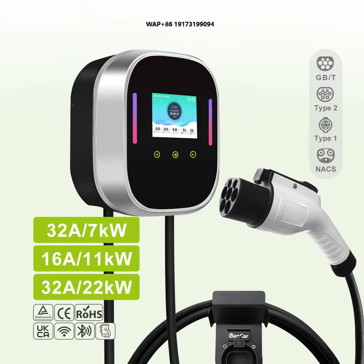 Ev Charger - Intelligente EV-Ladestation Wallbox 22kW 11kW 7kW