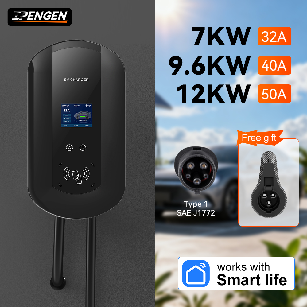 Ev Charging Cable - IPENGEN 32A/40A/50A EV-Ladestation 7/9,6/11KW Elektrofahrzeug-Ladegerät Typ1