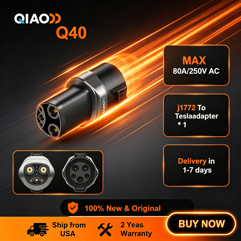 QIAO 80A Typ 1 auf NACS EV-Lad – Ev Charger Adapter Bewertung und Preis