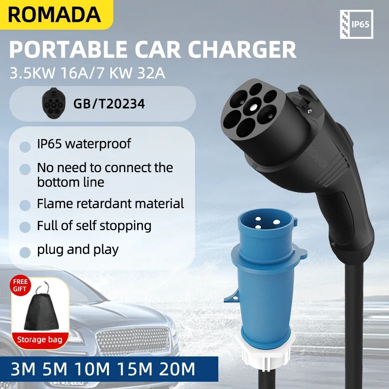7KW 32A Elektrofahrzeug EV Tra – Ev Charger Adapter Bewertung und Preis
