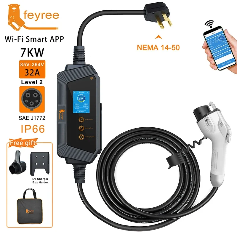 Feyree Typ1 Tragbares EV-Ladeg – Home Ev Charger Bewertung und Preis